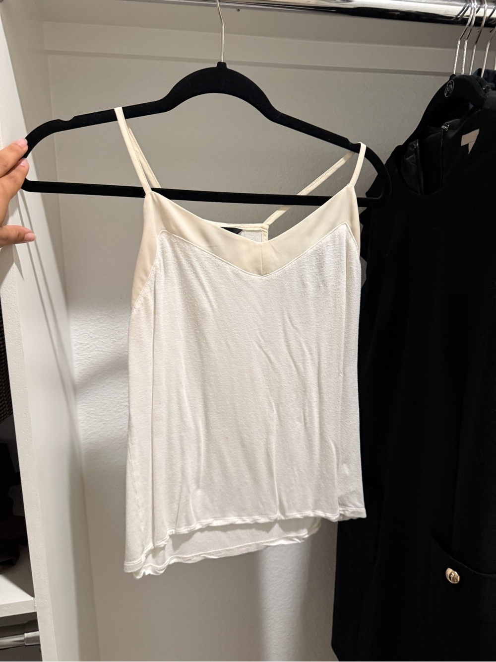 H&M Cream V-Neck Spaghetti Strap Cami